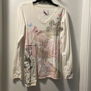 Cirque du Soleil long sleeve V-neck asymmetrical design